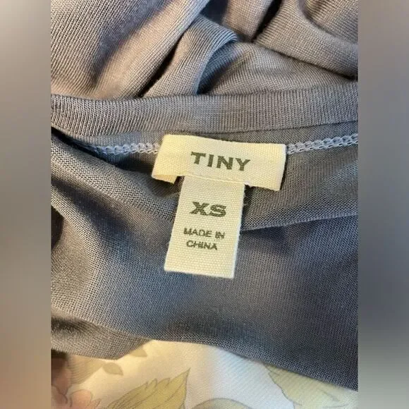 Anthropologie Tiny Short Sleeve Floral Mix Media Tie Front XS - Picture 5 of 7